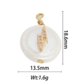 18k gold plated copper lightning pendant with natural pearl and cubic zirconia stones - Clear Zirconia Lightning Style (DZ-1355)
