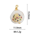 Baroque pearl pendant with 18k gold seashell inlay and colorful gemstones detail - Colorful Stone Scallop Style (DZ-1358)