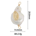 Baroque pearl pendant with Virgin of Guadalupe icon measuring 28.8mm by 14.4mm - Virgin Mary Style (DZ-1365)