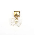 Italian style charm link with gold heart and white resin bow pendant detail - White Bowknot Style (MKDZ-087)