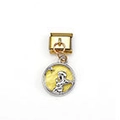 Fashionable 18k gold plated round pendant charm with star motif for modular bracelet - Angel Figure Round Style (MKDZ-088)