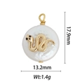 Macro view of a 18k gold-plated snake motif on a white baroque pearl pendant charm - Simple Golden Snake Style (DZ-1373)
