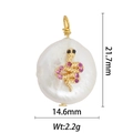 Detail of 18k gold snake pearl pendant with pink zircon inlay and baroque texture - Pink Stone Golden Snake Style (DZ-1374)