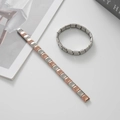Dettaglio dei bracciali modulari italiani in acciaio inossidabile argento e oro rosa - Cinturino Argento-Oro Rosa (BD-285) / Bicolore Argento e Oro Rosa