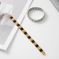 Dettaglio del bracciale componibile italiano in acciaio inossidabile a maglie flessibili - Cinturino Nero e Oro (BD-296) / Nero e oro
