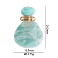 Colgante frasco de perfume de cristal amazonita con tapa dorada para aceites - Frasco de Amazonita (DZ-1579)