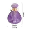 Colgante frasco de perfume de amatista natural morada con detalles en metal dorado - Frasco de Amatista (DZ-1580)