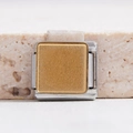 Italian modular charm link in stainless steel with a matte golden finish inlay - All Gold Matte Link (MK-2441)
