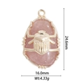 Detalle del colgante frasco de perfume de cristal rosa con dimensiones y peso indicado - Escarabajo Cuarzo Rosa (DZ-1590)