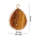 Vista detallada del colgante frasco de perfume de ojo de tigre con dimensiones - Colgante de Ojo de Tigre (DZ-1595)