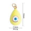 Ciondolo occhio del diavolo placcato oro a forma di goccia per gioielli fai da te - Malocchio a Forma di Lacrima Giallo Brillante (DZ-2025)