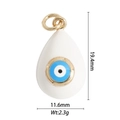 Pendente occhio del diavolo in rame placcato oro con smalto bianco e occhio blu - Malocchio Goccia d'Acqua Bianco (DZ-2026)