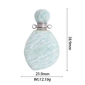 Dimensiones del colgante frasco de perfume amazonita 38,9mm por 21,9mm con su peso - Frasco Irregular de Amazonita (DZ-1600)
