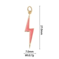 Pink enamel lightning bolt pendant charm with dimensions 27mm height and 7mm width - Baby Pink Lightning Bolt (DZ-2042)