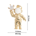 Detail view of gold-plated astronaut pendant with zircon star and dimension markings - White Mask Astronaut (DZ-2048)