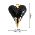 Lava style heart pendant with dimensions 29.0mm by 19.8mm and weight 11.8g shown on white - Black Lava Heart Pendant (DZ-2321)