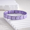 Matt lila italienisches Charm-Armband mit modularen Gliedern aus Edelstahl - Modulares Armband (BD-318)