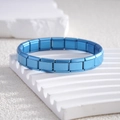 Elegantes modulares italienisches Charm-Armband aus satingrauem Edelstahl mit elastischem Design - Modulares Armband (BD-324)