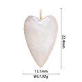 Ciondolo a cuore in quarzo rosa sfaccettato con bordo dorato, misure 22,4 mm x 13,1 mm - Ciondolo a Cuore in Pietra Sfaccettata Opalina (DZ-1561)