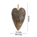 Ciondolo a cuore in labradorite con bordo dorato e superficie sfaccettata per DIY - Ciondolo a Cuore in Labradorite Sfaccettata (DZ-1563)
