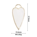 Ciondolo a cuore in pietra di luna con cornice dorata e altezza di 37,9 mm - Ciondolo a Cuore Grande in Pietra Preziosa Bianco Latte (DZ-1571)