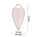 Pendente cuore rosa con cornice dorata, dimensioni 37,9mm altezza e 19,4mm larghezza - Ciondolo a Cuore Grande in Pietra Traslucida Rosa (DZ-1573)