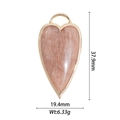 Ciondolo a cuore in pietra naturale dorata, dimensioni 37,9x19,4 mm e peso 6,33 g - Ciondolo a Cuore Grande in Pietra Naturale Rosa Carne (DZ-1574)