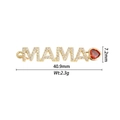 Gold MAMA letter pendant with micro-pave zircons and a red heart gemstone detail - MAMA Style (DZ-2834)