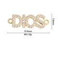 Vue détaillée du pendentif Dios en cuivre avec micro-pavage de zircons et dimensions - Style DIOS (DZ-2839)