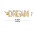Vue détaillée du pendentif Dream en cuivre avec micro-pierres et mesures précises - Style DREAM (DZ-2841)