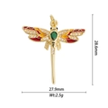 Vergoldeter Libellen-Anhänger mit bunten Emaille-Flügeln und funkelndem Zirkonia - Libellen-Stil (DZ-2867)