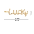Vue détaillée du pendentif lucky en or avec micro-pavage et dimensions précises indiquées - Style lucky Minuscule Pavé (DZ-2852)