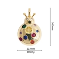 Vista detallada del colgante de mariquita con circonitas de colores y medidas - Estilo Mariquita (DZ-2876)