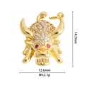 Detalle de las dimensiones del colgante de cabeza de toro con circonitas y gemas - Estilo Cabeza de Toro (DZ-2884)