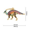 Vista de detalle del colgante de dinosaurio con circonitas y medidas de 12mm por 20mm - Estilo Parasaurolophus (DZ-2887)