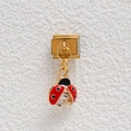 Abalorio italiano con colgante de mariquita roja y circonita para pulsera modular - Estilo Mariquita Roja (MKDZ-488)
