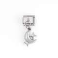 Charm modulare italiano in argento con ciondolo a forma di luna crescente e stella - Stella e Luna (DZ-626-S)