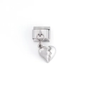 Maglia componibile per bracciale italiano argento con ciondolo a cuore infranto - Forma di Cuore Spezzato (DZ-628-S)