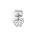 Charm a farfalla modulare argento per bracciale personalizzato stile italiano DIY - Farfalla 3D (DZ-610-S)