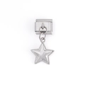 Charm modulare italiano argento con pendente a stella perlata per bracciali DIY - Ciondolo Pentagramma (DZ-617-S)