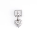 Charm a cuore in acciaio con corona a rilievo per bracciale componibile italiano - Corona a Cuore (DZ-616-S)