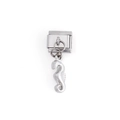 Charm modulare italiano argento con un ciondolo a forma di cavalluccio marino su link - Cavalluccio Marino (DZ-632-S)