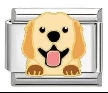 Italiaanse bedel van roestvrij staal met een afbeelding van een Golden Retriever - Cartoon Golden Retriever Stijl (MK-1115)