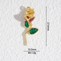 Détails du pendentif fleur de rose avec émail rouge vert et dimensions pour la création - Rose Émaillée Rouge Vert (DZ-3201)