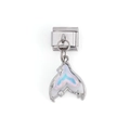 Maglia per bracciale italiano con ciondolo a coda di pesce, opale e strass - Coda di Pesce Opale (DZ-602-S)