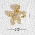 Pendentif nœud doré serti de zircons mesurant 14,7 mm par 13,9 mm pour création bijoux - Nœud Papillon Pavé de Strass (DZ-3205)