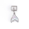 Charm modulare in argento con ciondolo a coda di sirena cangiante e cristallo lucido - Sirena Fantasia (DZ-601-S)