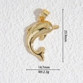 Détail d'un pendentif dauphin doré poli avec dimensions de 23,9 mm sur 14,7 mm - Dauphin Hautement Poli (DZ-3226)