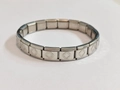 Zilveren roestvrijstalen Italiaanse bedelarmband met reliëf van klavertje vier motieven - Klavertje Vier Patroon (Zilver) / Zilver