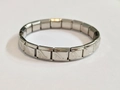 Bracciale componibile italiano in acciaio inox argento con incisione tacco alto - Silver High Heel Style / Argento